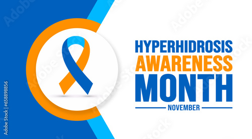 November is Hyperhidrosis Awareness Month background template. Holiday concept. background, banner, placard, card, and poster design template with text inscription and standard color. vector.