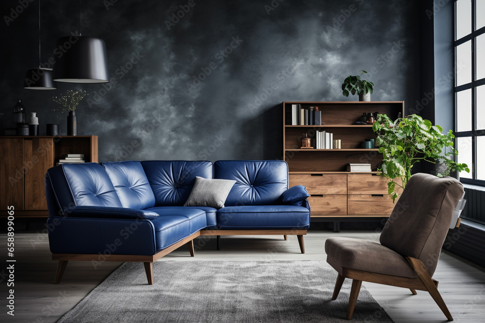 dark blue sofa and recliner chair in sanding dark blue sofa and recliner chair in sanding
