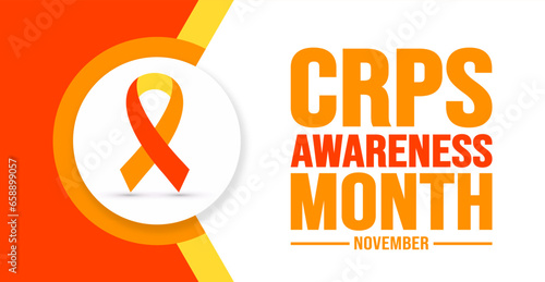 November is CRPS Awareness Month background template. Holiday concept. background, banner, placard, card, and poster design template with text inscription and standard color. vector illustration.