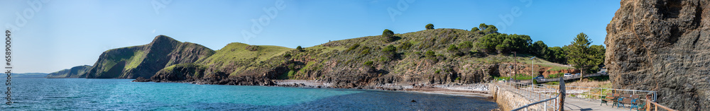 Panoramic image of Second Valley Jetty, South Australia.