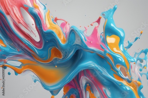 abstract background paint drop splash abstract 3d liquid acrylic paint or fluid bubble flow wallpaper