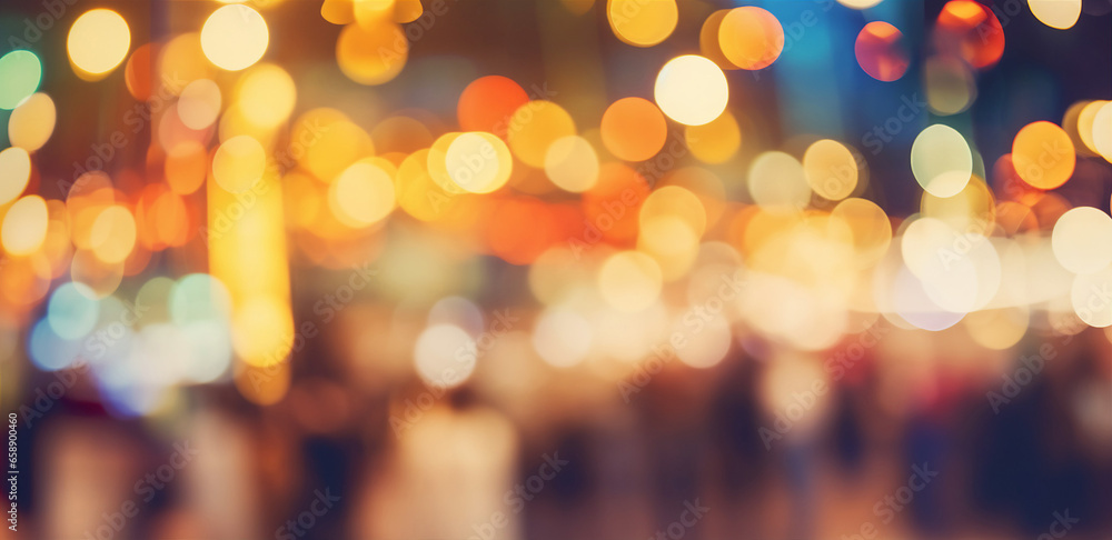 Warm golden lights hanging against a blurred bokeh background, creating a festive ambiance Warm golden lights hanging against a blurred bokeh background, creating a festive ambiance