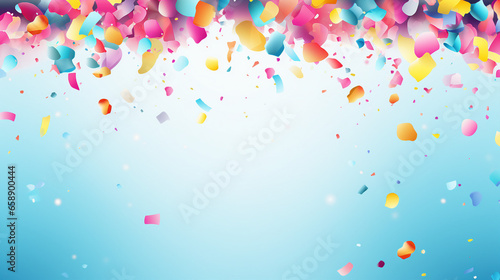 A burst of colorful paper confetti, evoking celebration and joyous moment