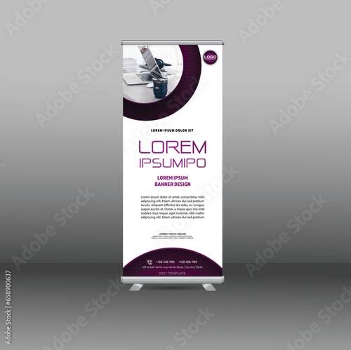 new business roll up display standee for presentation purpose