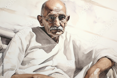 Gandhi in hand writing