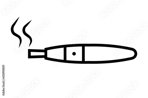 Electronic cigarette and smoke icon. Vector.