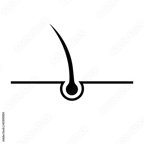 Flat design thin human hair icon. Vector.