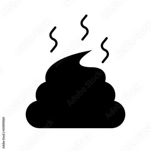 Poop and poop smell silhouette icon. Feces. Vector.