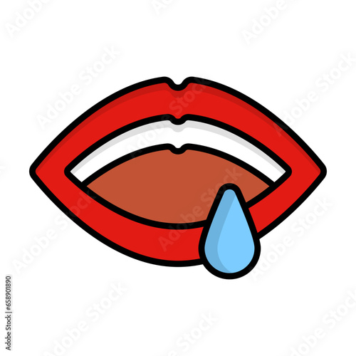 Flat design saliva icon. Vector.