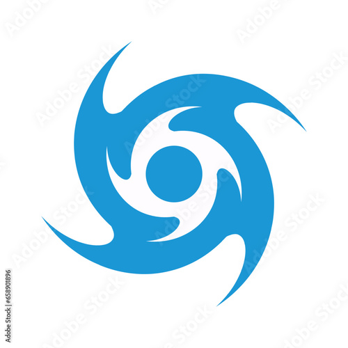 Blue typhoon icon. Hurricane or cyclone icon. Vector.