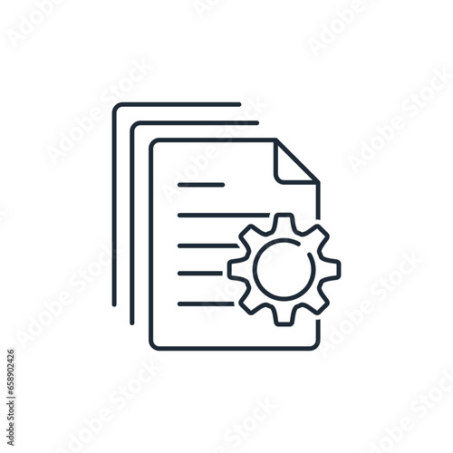 Action protocol. Vector linear icon isolated on white background.