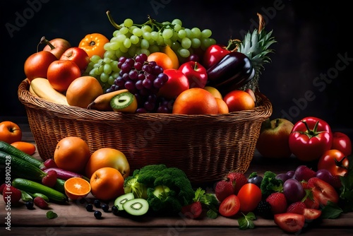 Fruits and vegetables in the basket