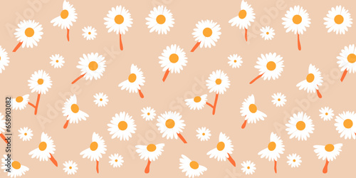 Tropical nature seamless pattern hand-drawn plants, simple small flowers. Flowers Branches and Leaves Repeating Seamless pattern hand-drawn with tropical leaves. floral seamless pattern with leaves
