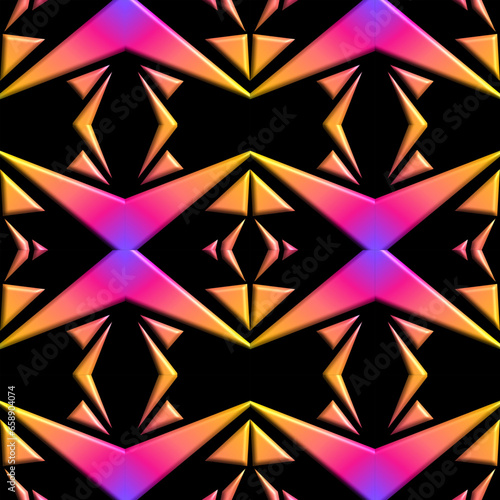 Seamless origami shape gradient pattern for textile or fashion 