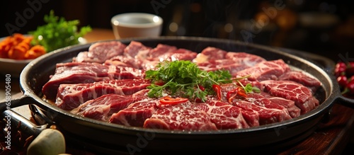 Beef slices with hot pot