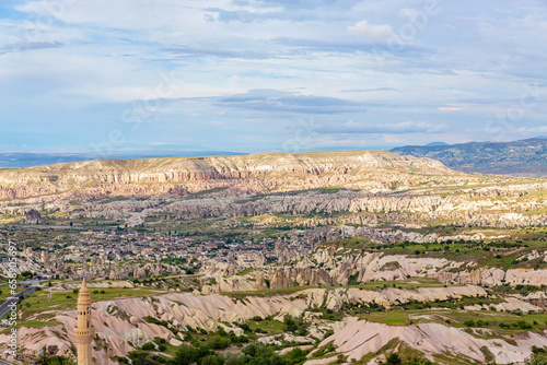 Cappadocia landscape as seen from Uchisar citadel. Cappadocia, Turkey (Turkiye)