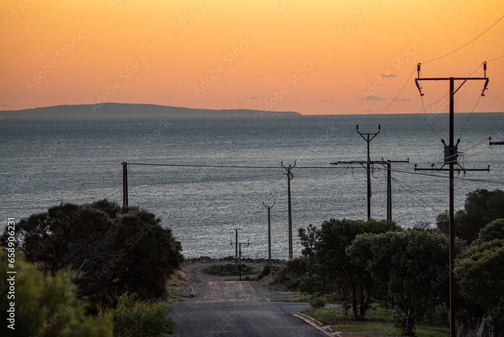 Sunset Road to the Beach, Port Jervois, South Australia.