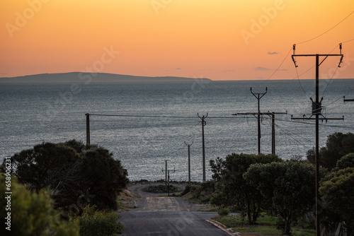 Sunset Road to the Beach  Port Jervois  South Australia.