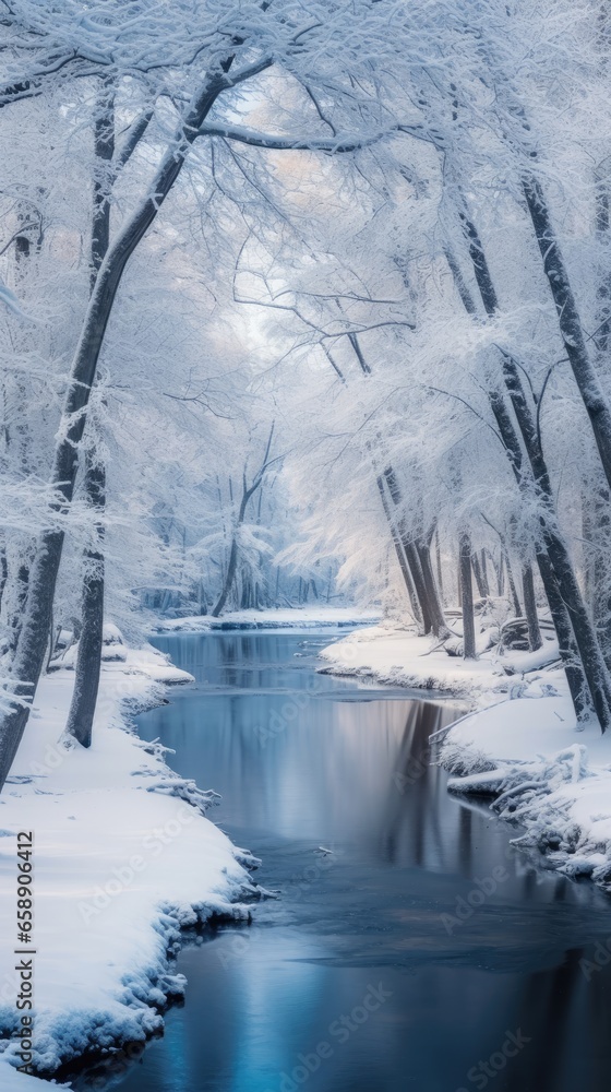 Obraz premium snowy river