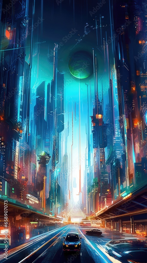 Obraz premium dynamic and futuristic city