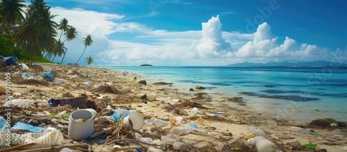 Ecological issues in Kiribati due to waste management and climate change With copyspace for text