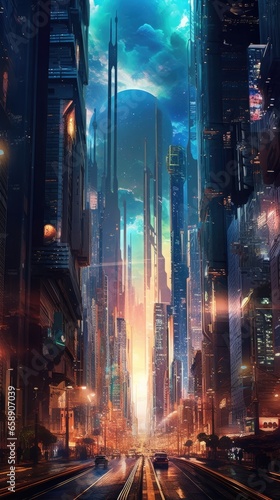 dynamic and futuristic city