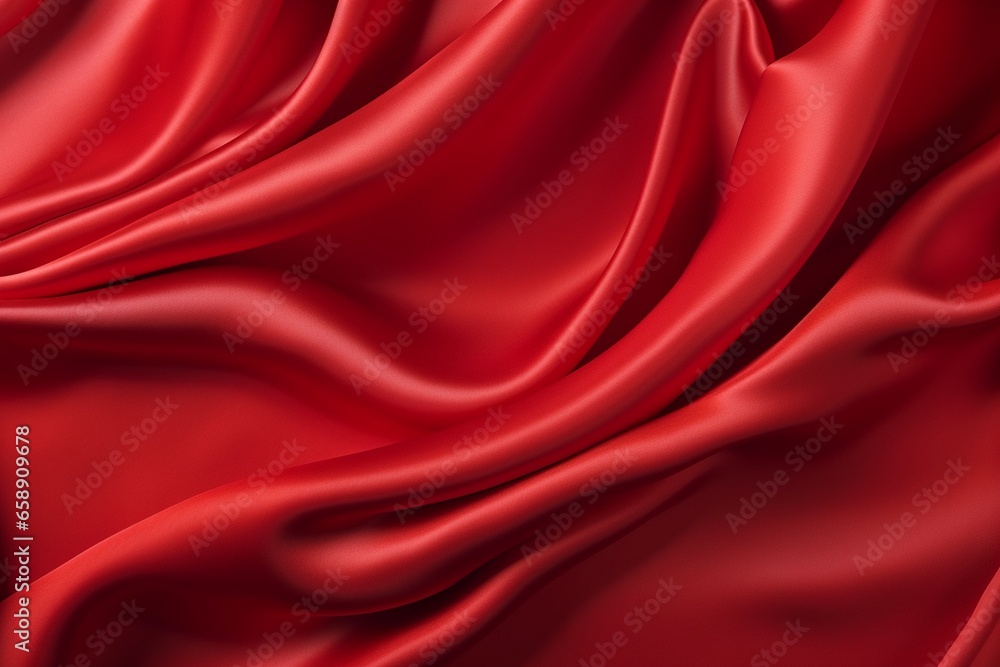 Obraz premium Gorgeous Scarlet Satin Fabric Background with Elegant Drapery