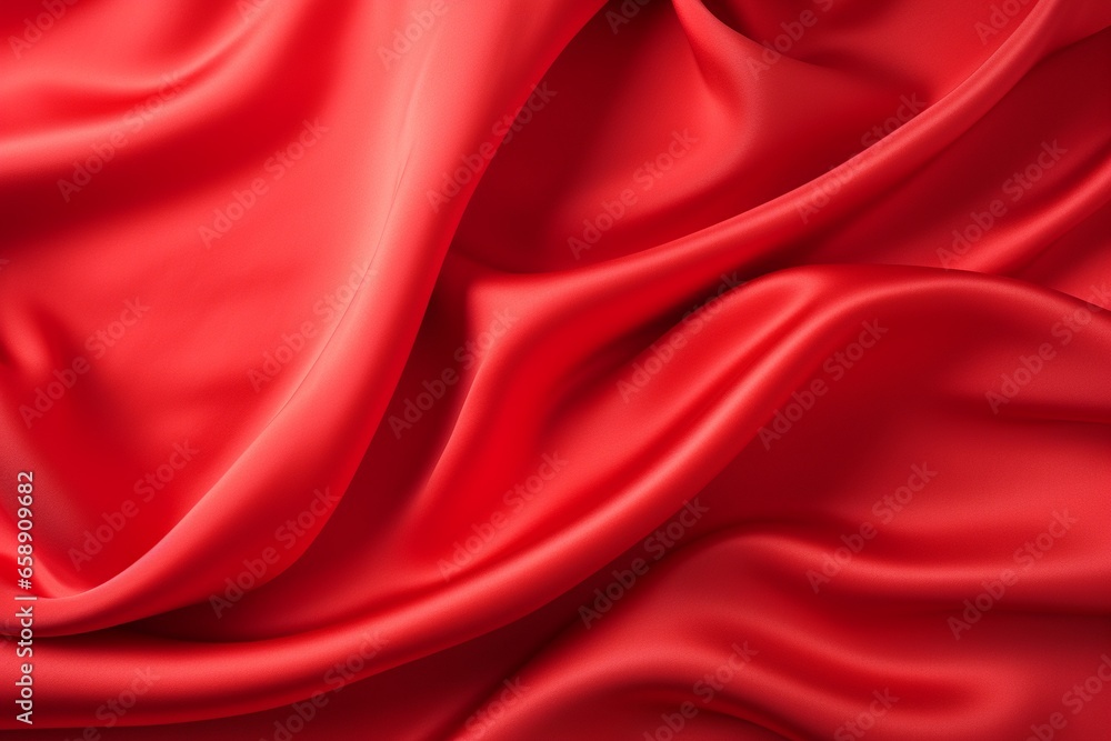 Obraz premium Gorgeous Scarlet Satin Fabric Background with Elegant Drapery