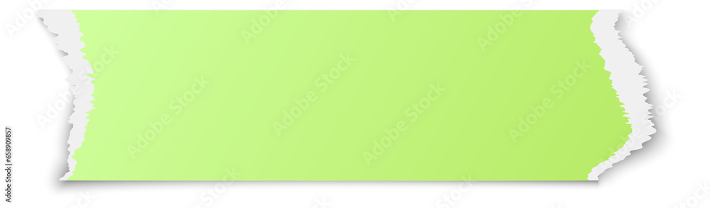 Green paper stripe. Textured rip edge mockup Green paper stripe. Textured rip edge mockup