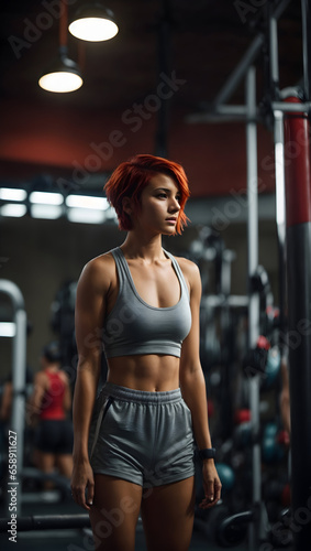 woman training in gym