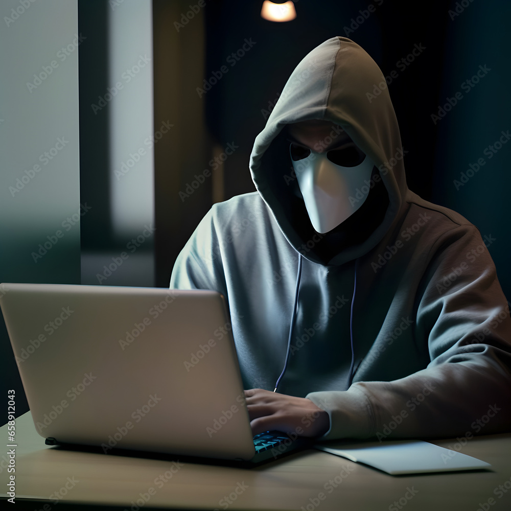 Hacker with computer laptop. Concept of cybercrime, cyberattack, dark web. Hacker with computer laptop. Concept of cybercrime, cyberattack, dark web.