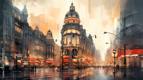 Foto Illustration of beautiful view of the city of Madrid, Spain