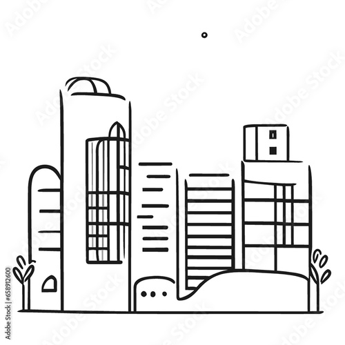 skyscrapers in black and white