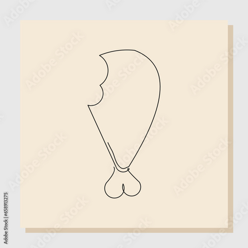 Continuous line drawing art of broiler chicken turkey legs. Vector illustration  single one line of delicious food