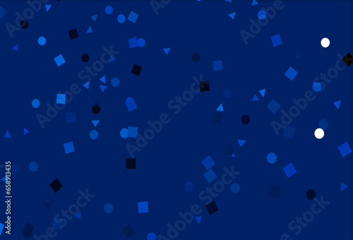 Light BLUE vector pattern in polygonal style with circles.