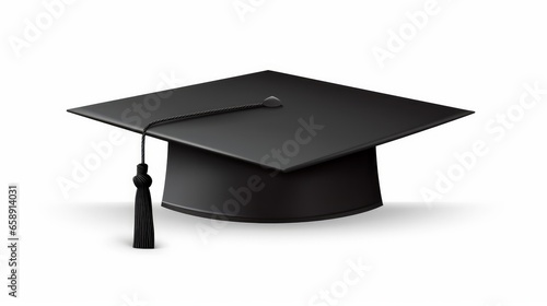 A 3D vector illustration features a traditional graduation cap commonly worn during graduation ceremonies at colleges, high schools, or universities.