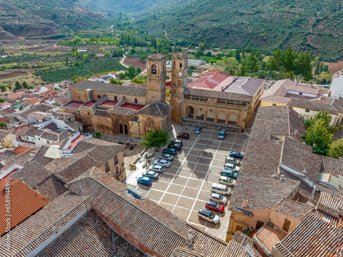 RenaissanceSquare in Alcaraz called Plaza Mayor with the Tardon and the Trinidad Towers. Spain photo