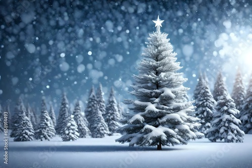 christmas tree in snow © Laiba