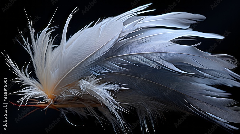 Obraz premium Bird feathers. Realistic feathers.