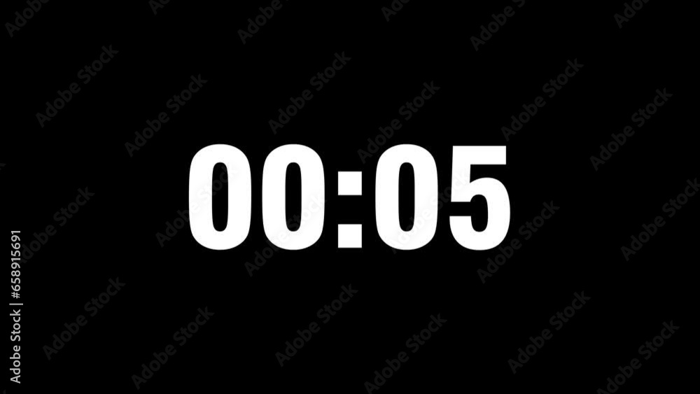 Digital countdown clock timer in 10 Second. White text number on isolated black background. Element for overlay concept. 4K footage motion video Digital countdown clock timer in 10 Second. White text number on isolated black background. Element for overlay concept. 4K footage motion video