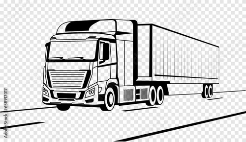 Cargo tractor on a transparent background