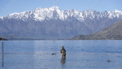 Fishing in Lake Wakatipu Queenstown New Zealand