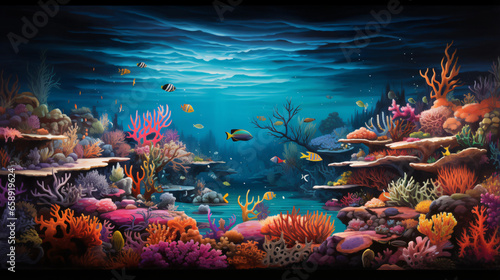 Coral reef in the sea