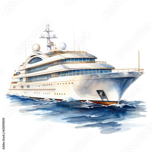 luxurious boat ship Illustration  Generative Ai