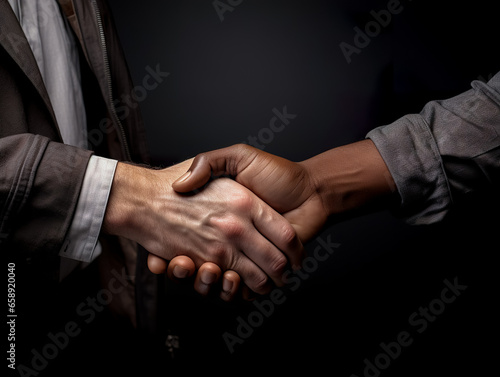 Business partnership meeting concept. Image businessmans handshake. Successful businessmen handshaking after good deal.