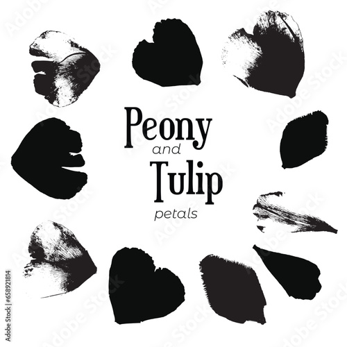 Set with the group of live flower imprints