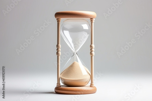 hourglass on a white background. generative ai. time is money.