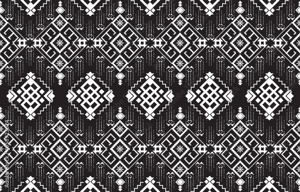 Background with an ethnic ikat pattern Abstract ethnic ikat pattern Traditional fabric design in Indonesia and other Asian countries
