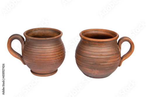Ceramic jug on a white background. Clipping path included.