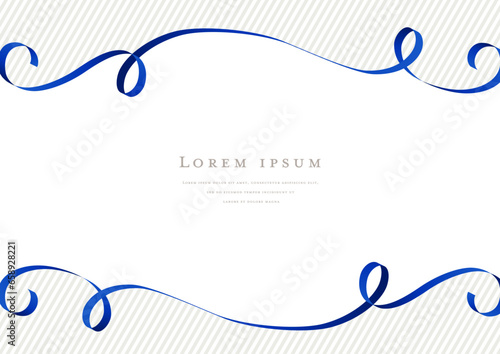 blue ribbon vector design frame